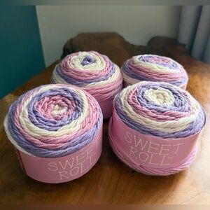 NEW 4 cakes 980 yd Premier Sweet Roll Yarn Birthday Cake Pop Pink Purple Cream